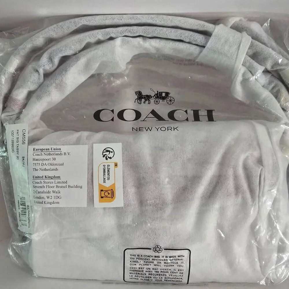 SOLD- Coach Tabby 20 in Signature Patent Leather Magenta - Picture 7 of 8